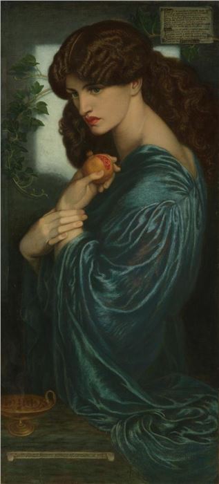 Dante Gabriel Rossetti, Proserpine, Oil on canvas, 49.3" × 24", 1874